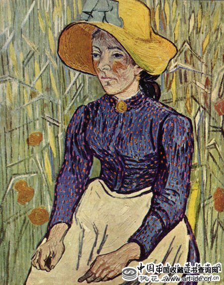 TOP8.《麦前的农妇》(Peasant Woman Against a Background of Wheat，1890)，4750万美元